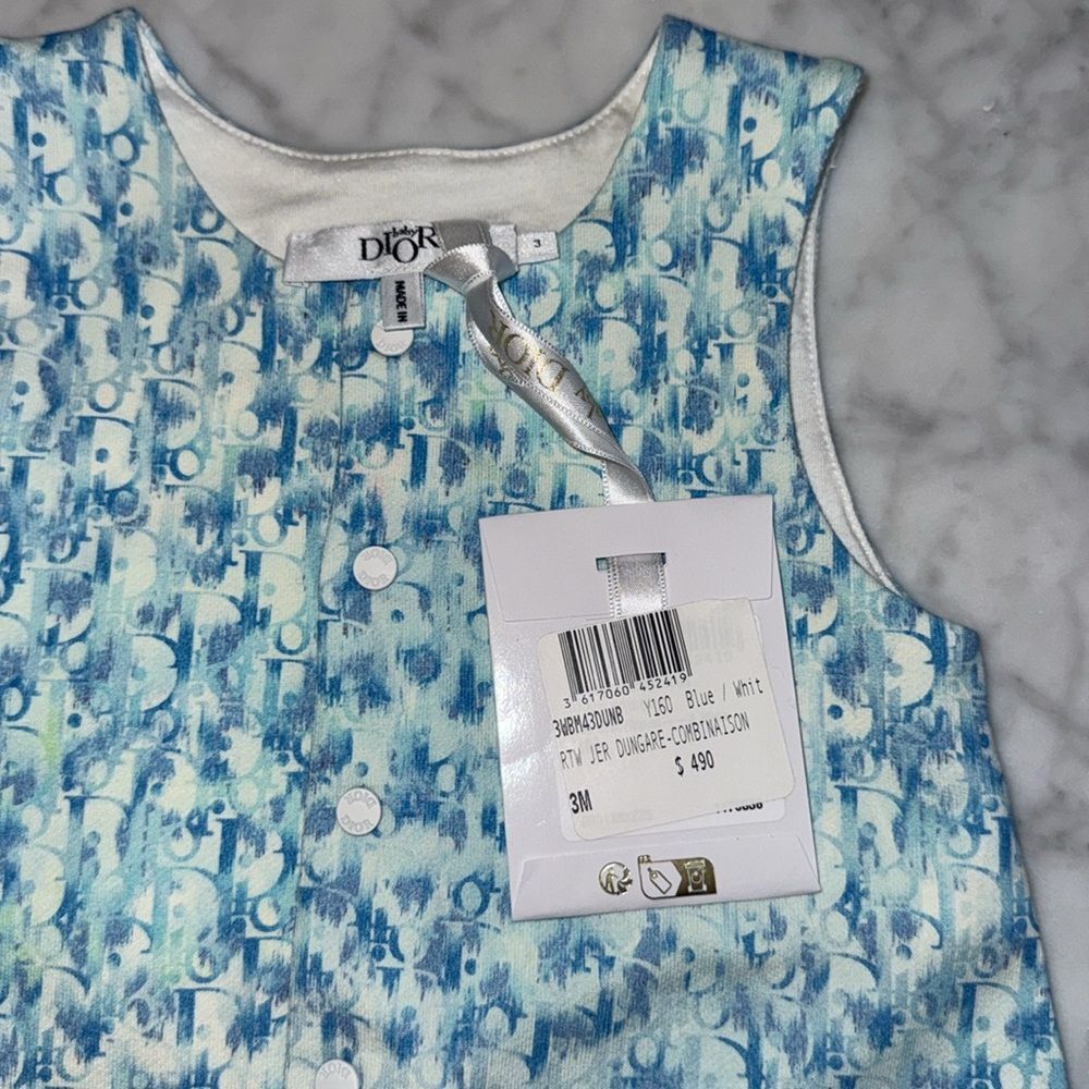 NWT Dior Blue & White Baby Romper 3M - Picture 2 of 6